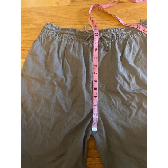 Paige Mens gray Linen-Blend elastic Drawstring waist casual Shorts size Medium - Picture 8 of 9